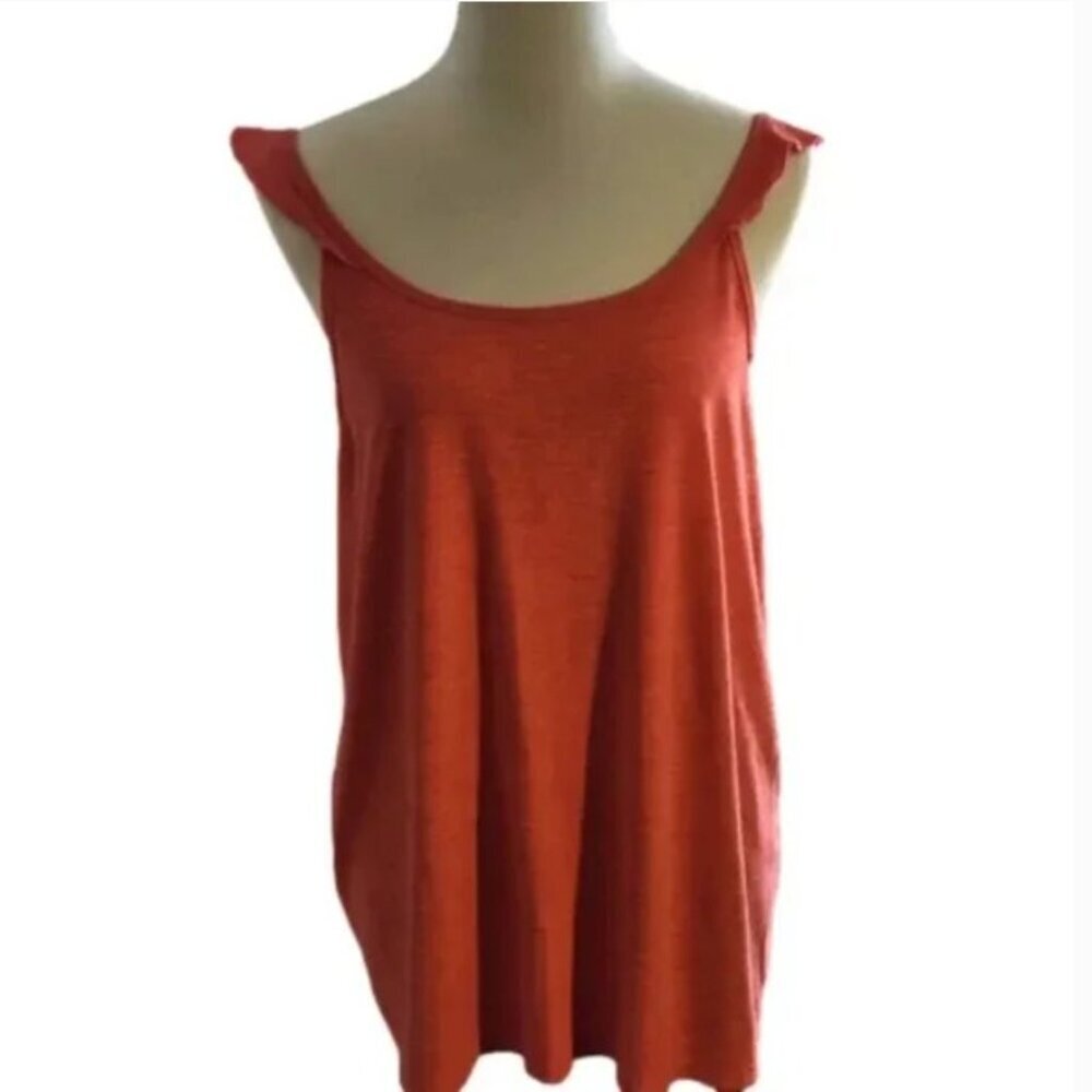 Old Navy Racer Back Tank Womens XL Coral Color Top Ruffled Straps - Picture 5 of 8